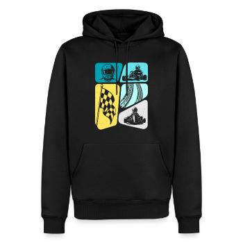 Kart Racing Go Karts Motorsport Go-Kart Garçon - Sweat à capuche Premium bio Homme - noir - Devant - Nico (187cm)
