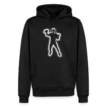 Joueurs de football américain Football masculin - Sweat à capuche Premium bio Homme - noir - Devant - Nico (187cm)