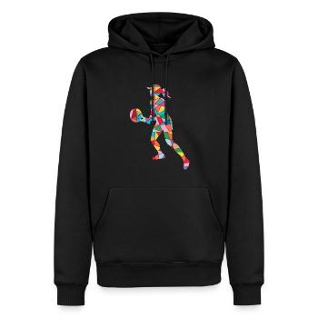 Padel Tennis Joueurs de padel Padel Tennis Filles - Sweat à capuche Premium bio Homme - noir - Devant - Nico (187cm)