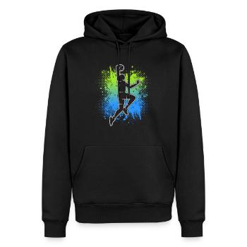 Basketball Herren Kinder Basketballer Jungen - Männer Premium Bio Hoodie - Schwarz - Vorne - Nico (187cm)