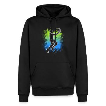 Basketball Kinder Jungen Basketballer Herren - Männer Premium Bio Hoodie - Schwarz - Vorne - Nico (187cm)