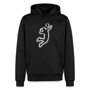 Joueurs de volley-ball Garçons Joueurs de volley-ball Hommes - Sweat à capuche Premium bio Homme - noir - Devant - Nico (187cm)
