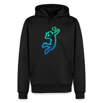 Joueurs de volley-ball Hommes Garçons Joueurs de volley-ball - Sweat à capuche Premium bio Homme - noir - Devant - Nico (187cm)
