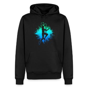 Basketball Bball Herren Kinder Basketballer Jungen - Männer Premium Bio Hoodie - Schwarz - Vorne - Nico (187cm)