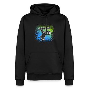 motocross moto conduite garçons dirt biker - Sweat à capuche Premium bio Homme - noir - Devant - Nico (187cm)