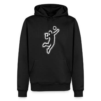Joueurs de volley-ball Hommes Joueurs de volley-ball Garçons - Sweat à capuche Premium bio Homme - noir - Devant - Nico (187cm)