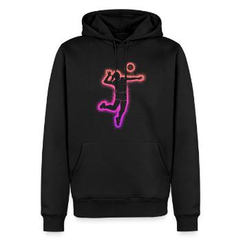 Joueuse de volley-ball Femmes Filles Joueuse de volley-ball - Sweat à capuche Premium bio Homme - noir - Devant - Nico (187cm)