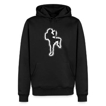 Muay Thai Kampfsport Kickboxer Frauen Kickboxen - Männer Premium Bio Hoodie - Schwarz - Vorne - Nico (187cm)