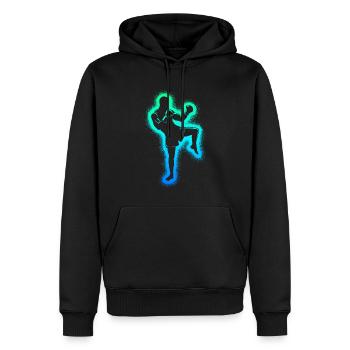 Muay Thai Arts Martiaux Kickboxer Garçons Kickboxing - Sweat à capuche Premium bio Homme - noir - Devant - Nico (187cm)