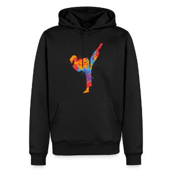 Karaté Fille Artiste Martial Coloré Taekwondo Fille - Sweat à capuche Premium bio Homme - noir - Devant - Nico (187cm)