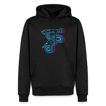 Dirt Biker Vintage Dirt Bike Garçons Motocross - Sweat à capuche Premium bio Homme - noir - Devant - Nico (187cm)