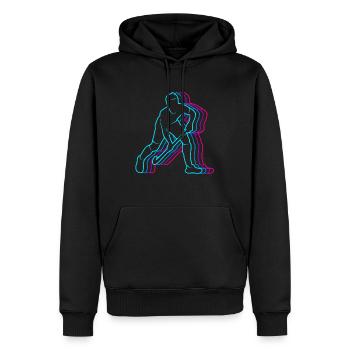 Joueurs de hockey Vintage Hockey Hockey sur gazon pour hommes - Sweat à capuche Premium bio Homme - noir - Devant - Nico (187cm)