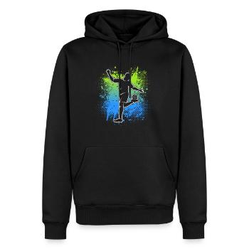 Joueurs de football Enfants Football Hommes Football - Sweat à capuche Premium bio Homme - noir - Devant - Nico (187cm)