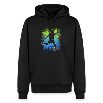 Joueurs de football Enfants Football Garçons Football - Sweat à capuche Premium bio Homme - noir - Devant - Nico (187cm)