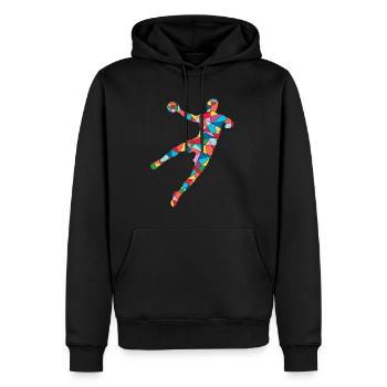 Handball Joueurs Handball Joueurs Hommes Garçons Handball - Sweat à capuche Premium bio Homme - noir - Devant - Nico (187cm)