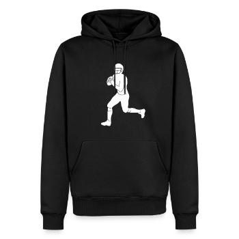 Joueur de football américain Silhouette Football - Sweat à capuche Premium bio Homme - noir - Devant - Nico (187cm)