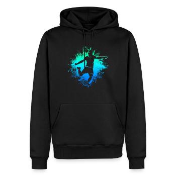 Football Football Hommes Garçons Enfants Football - Sweat à capuche Premium bio Homme - noir - Devant - Nico (187cm)