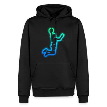 Joueurs de basket-ball Enfants Basket-ball masculin Garçons - Sweat à capuche Premium bio Homme - noir - Devant - Nico (187cm)