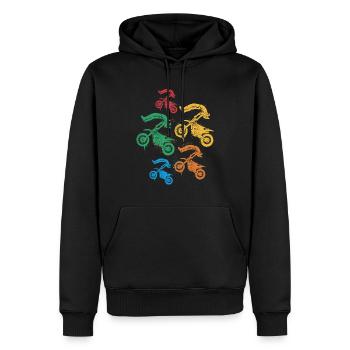 Motocross Moto Enfants Dirt Biker Garçons - Sweat à capuche Premium bio Homme - noir - Devant - Nico (187cm)
