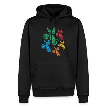 Motocross Moto Filles Dirt Biker Garçons - Sweat à capuche Premium bio Homme - noir - Devant - Nico (187cm)