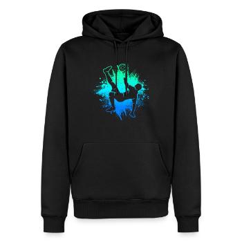 Football Football Hommes Enfants Football Garçons - Sweat à capuche Premium bio Homme - noir - Devant - Nico (187cm)