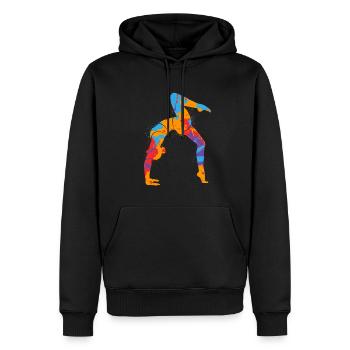 Gymnaste Coloré Gymnastique Équilibre sur les mains Gymnastique pour enfants - Sweat à capuche Premium bio Homme - noir - Devant - Nico (187cm)