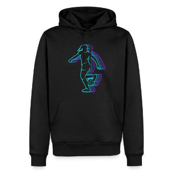 Fussball vintage Fußballerin Damen Fussball Kinder - Männer Premium Bio Hoodie - Schwarz - Vorne - Nico (187cm)