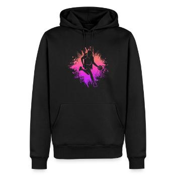 Basketball Bball Femmes Enfants Basketball Filles - Sweat à capuche Premium bio Homme - noir - Devant - Nico (187cm)