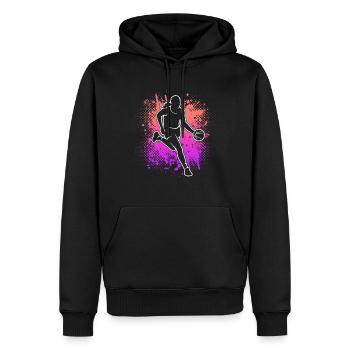 Basketball Kinder Damen Basketballer Mädchen - Männer Premium Bio Hoodie - Schwarz - Vorne - Nico (187cm)