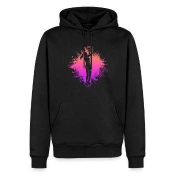 Basketball Bball Mädchen Basketballspieler Damen - Männer Premium Bio Hoodie - Schwarz - Vorne - Nico (187cm)