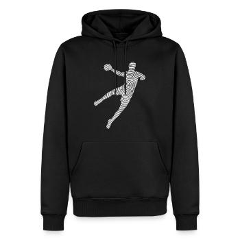 Handball Handballer Fingerabdruck Herren - Männer Premium Bio Hoodie - Schwarz - Vorne - Nico (187cm)