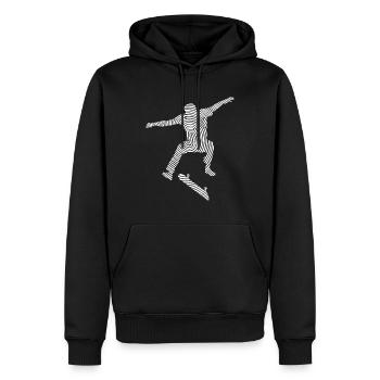 Skate Skater Skateboarder Fingerprint Skateboard - Men’s Premium Organic Hoodie - black - Front - Nico (187cm)