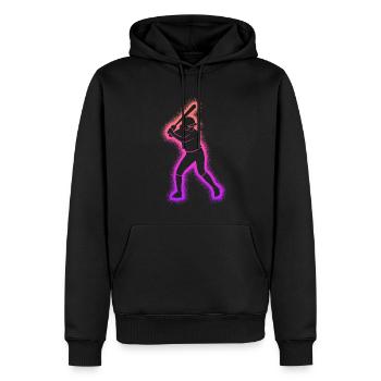 Joueur de baseball Femmes Enfants Joueur de baseball - Sweat à capuche Premium bio Homme - noir - Devant - Nico (187cm)