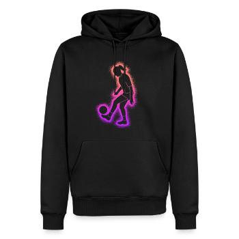 Football Joueur de football Femmes Joueur de football - Sweat à capuche Premium bio Homme - noir - Devant - Nico (187cm)