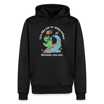 Vivez comme si vous alliez disparaître - Sweat à capuche Premium bio Homme - noir - Devant - Nico (187cm)