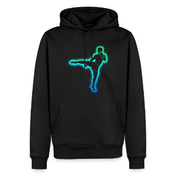 Muay Thai Kickboxer Kinder Jungen Kickboxen - Männer Premium Bio Hoodie - Schwarz - Vorne - Nico (187cm)