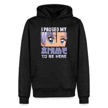 J’ai mis en pause mon anime pour être ici drôle Otaku Anime - Sweat à capuche Premium bio Homme - noir - Devant - Nico (187cm)
