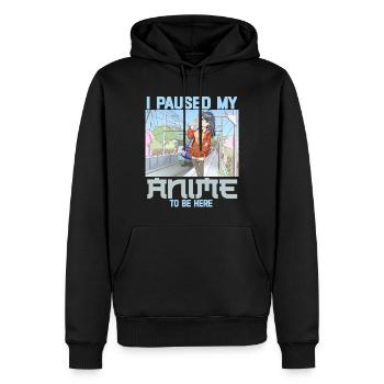 J’ai mis en pause mon anime pour être ici drôle Otaku Anime - Sweat à capuche Premium bio Homme - noir - Devant - Nico (187cm)