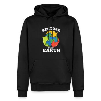 Earth Day Tag Erde Our Earth unsere Erde Planet - Männer Premium Bio Hoodie - Schwarz - Vorne - Nico (187cm)