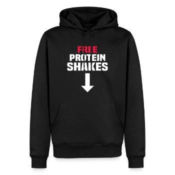 Free Protein Shakes - Männer Premium Bio Hoodie - Schwarz - Vorne - Nico (187cm)