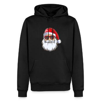 Weihnachtsmann Cooler Santa Weihnachten - Männer Premium Bio Hoodie - Schwarz - Vorne - Nico (187cm)