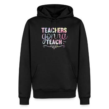 Retour à l’école Professeur Tie Sports Education - Sweat à capuche Premium bio Homme - noir - Devant - Nico (187cm)