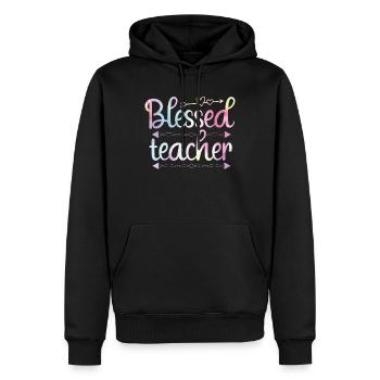 Retour à l’école Professeur d’éducation physique béni - Sweat à capuche Premium bio Homme - noir - Devant - Nico (187cm)