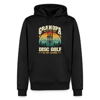 Grandpa Is My Name Disc Golf Is My Game - Männer Premium Bio Hoodie - Schwarz - Vorne - Nico (187cm)