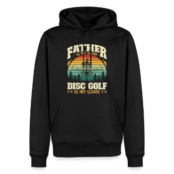Father Is My Name Disc Golf Is My Game - Men’s Premium Organic Hoodie - black - Front - Nico (187cm)