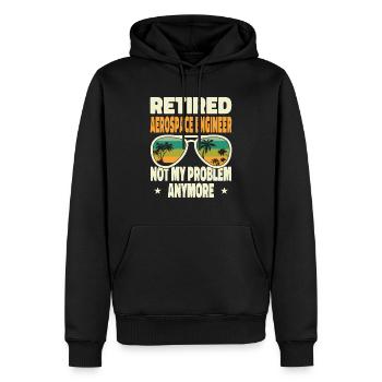 Retired Men Retired Aerospace Engineer Not My - Men’s Premium Organic Hoodie - black - Front - Nico (187cm)