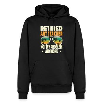 Hommes à la retraite Professeur d’art à la retraite Pas mon problème - Sweat à capuche Premium bio Homme - noir - Devant - Nico (187cm)