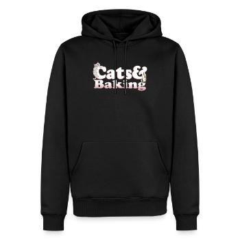 Cute Kawaii Cats And Baking Women's Cat and Baking - Men’s Premium Organic Hoodie - black - Front - Nico (187cm)