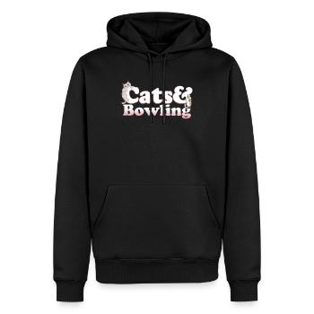 Chats Kawaii mignons et bowling pour femmes chat et - Sweat à capuche Premium bio Homme - noir - Devant - Nico (187cm)