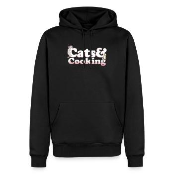 Chats mignons de Kawaii et cuisiner le chat des femmes et - Sweat à capuche Premium bio Homme - noir - Devant - Nico (187cm)
